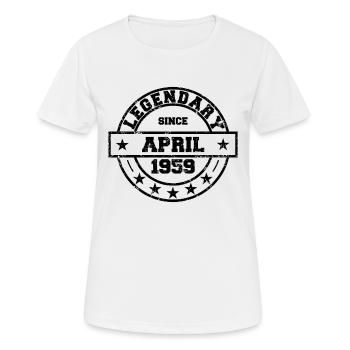 Legendary since April 1959 - Birthday - Women's Breathable T-Shirt - white - Front - AI Model Female 172 dark (172cm)