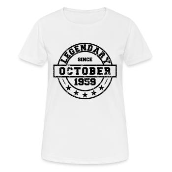 Legendary since October 1959 - Birthday - Women's Breathable T-Shirt - white - Front - AI Model Female 172 dark (172cm)