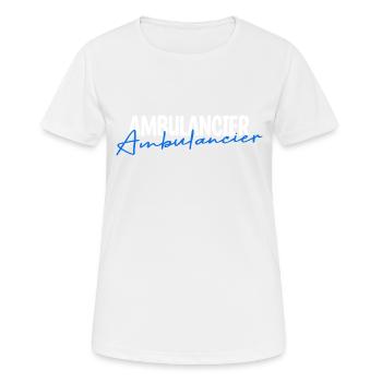 Ambulancier. - T-shirt respirant Femme - blanc - Devant - AI Model Female 172 dark (172cm)