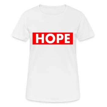 Hope - Frauen T-Shirt atmungsaktiv - Weiß - Vorne - AI Model Female 172 dark (172cm)