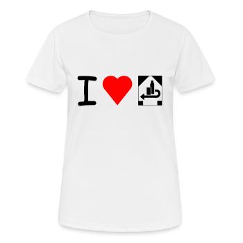 I love Bouteilles - T-shirt respirant Femme - blanc - Devant - AI Model Female 172 dark (172cm)