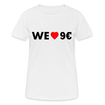 9 euro ticket - Frauen T-Shirt atmungsaktiv - Weiß - Vorne - AI Model Female 172 dark (172cm)