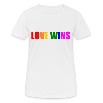 Love wins - Women's Breathable T-Shirt - white - Front - AI Model Female 172 dark (172cm)