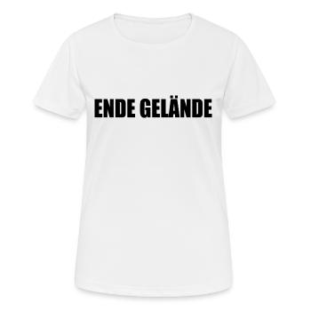 Ende gelände - Frauen T-Shirt atmungsaktiv - Weiß - Vorne - AI Model Female 172 dark (172cm)