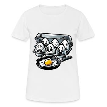 Oeufs Œuf Au Plat Meme de Pâques - T-shirt respirant Femme - blanc - Devant - AI Model Female 172 dark (172cm)