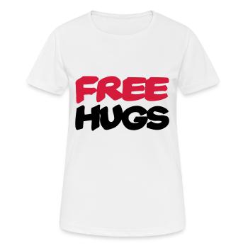 Free hugs - Frauen T-Shirt atmungsaktiv - Weiß - Vorne - AI Model Female 172 dark (172cm)