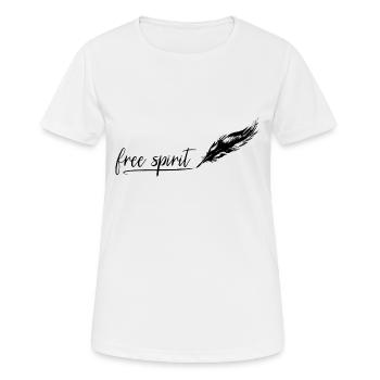 Esprit libre - T-shirt respirant Femme - blanc - Devant - AI Model Female 172 dark (172cm)