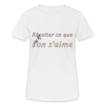 Récolter l'amour - T-shirt respirant Femme - blanc - Devant - AI Model Female 172 dark (172cm)