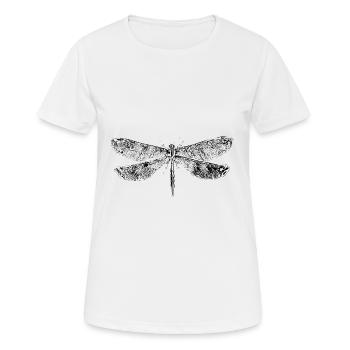 Libelle - Frauen T-Shirt atmungsaktiv - Weiß - Vorne - AI Model Female 172 dark (172cm)