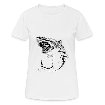 Shark - Women's Breathable T-Shirt - white - Front - AI Model Female 172 dark (172cm)