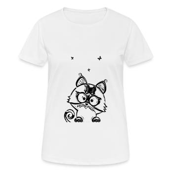 kitten - Women's Breathable T-Shirt - white - Front - AI Model Female 172 dark (172cm)