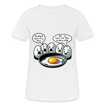 Oeufs Œuf Au Plat Meme de Pâques - T-shirt respirant Femme - blanc - Devant - AI Model Female 172 dark (172cm)