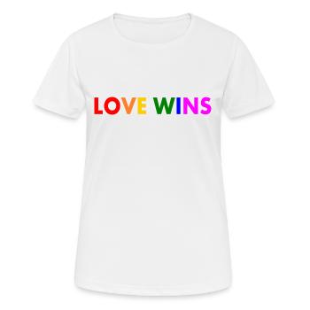 Love wins - Women's Breathable T-Shirt - white - Front - AI Model Female 172 dark (172cm)