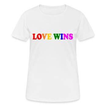 Love wins - Women's Breathable T-Shirt - white - Front - AI Model Female 172 dark (172cm)