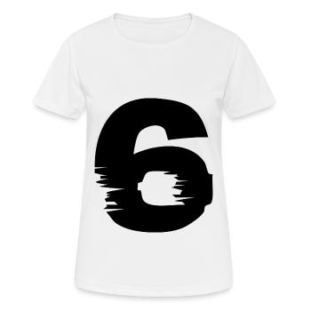 6 Nombre - T-shirt respirant Femme - blanc - Devant - AI Model Female 172 dark (172cm)