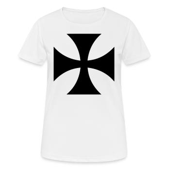 Croix des Templiers noirs - T-shirt respirant Femme - blanc - Devant - AI Model Female 172 dark (172cm)