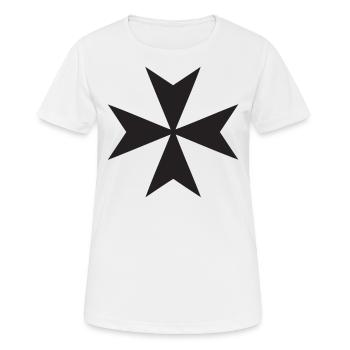 Croix de Malte - T-shirt respirant Femme - blanc - Devant - AI Model Female 172 dark (172cm)