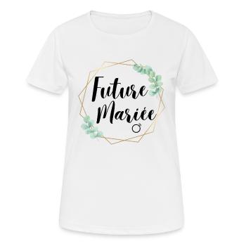 Future mariée cadeau EVJF - T-shirt respirant Femme - blanc - Devant - AI Model Female 172 dark (172cm)