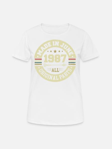 June 1987 Birthday Present June 1987 June 1987 - Women's Breathable T-Shirt - white