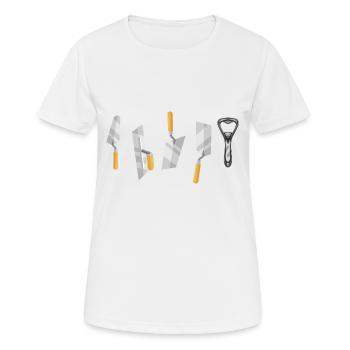 maçon artisans brique mortier mason truelle - T-shirt respirant Femme - blanc - Devant - AI Model Female 172 dark (172cm)
