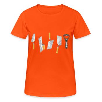 mason craftsmen brick mortar mason trowel - Women's Breathable T-Shirt - neon orange - Front - AI Model Female 172 dark (172cm)
