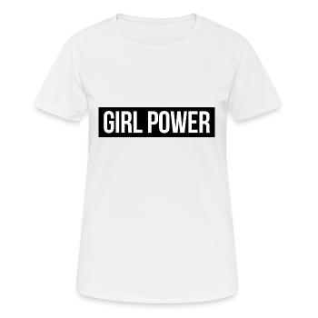 Girl Power - Frauen T-Shirt atmungsaktiv - Weiß - Vorne - AI Model Female 172 dark (172cm)
