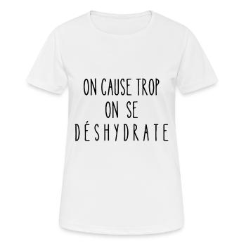 on cause trop - T-shirt respirant Femme - blanc - Devant - AI Model Female 172 dark (172cm)