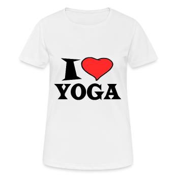 I love Yoga - I Love Yoga - Frauen T-Shirt atmungsaktiv - Weiß - Vorne - AI Model Female 172 dark (172cm)