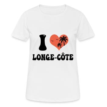 j aime le longe côte - T-shirt respirant Femme - blanc - Devant - AI Model Female 172 dark (172cm)