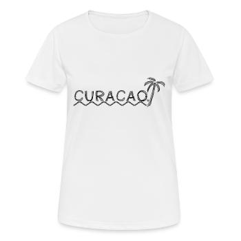 Curacao - Frauen T-Shirt atmungsaktiv - Weiß - Vorne - AI Model Female 172 dark (172cm)