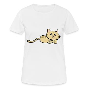 cat lying curious sweet animal - Women's Breathable T-Shirt - white - Front - AI Model Female 172 dark (172cm)