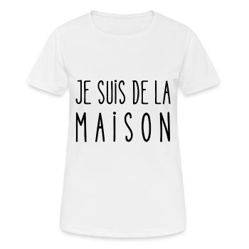 je suis de la maison - T-shirt respirant Femme - blanc - Devant - AI Model Female 172 dark (172cm)