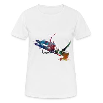 Bungee-Sprung #bungee - Frauen T-Shirt atmungsaktiv - Weiß - Vorne - AI Model Female 172 dark (172cm)