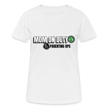 Mom on duty. Humour maman. - T-shirt respirant Femme - blanc - Devant - AI Model Female 172 dark (172cm)
