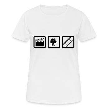 Hollywood Gear - Frauen T-Shirt atmungsaktiv - Weiß - Vorne - AI Model Female 172 dark (172cm)