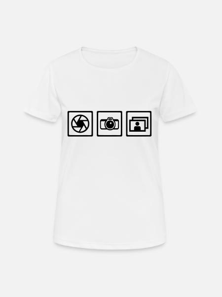 Fotograf - Frauen T-Shirt atmungsaktiv - Weiß