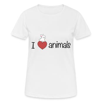 ich liebe tiere Hase tierliebe - Frauen T-Shirt atmungsaktiv - Weiß - Vorne - AI Model Female 172 dark (172cm)