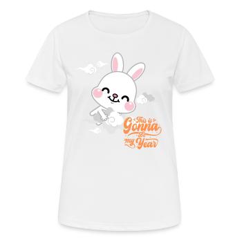 DAS WIRD MEIN JAHR SEIN - Frauen T-Shirt atmungsaktiv - Weiß - Vorne - AI Model Female 172 dark (172cm)