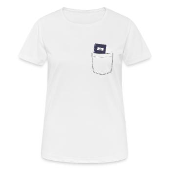 Breast pocket with notebook - Women's Breathable T-Shirt - white - Front - AI Model Female 172 dark (172cm)