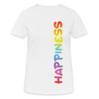 Happiness - Frauen T-Shirt atmungsaktiv - Weiß - Vorne - AI Model Female 172 dark (172cm)