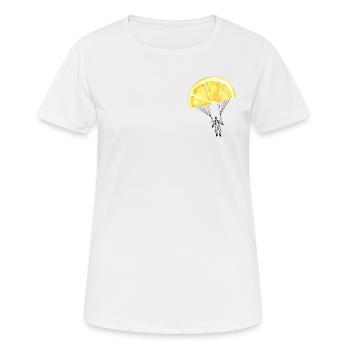 Lustige Zitronen Sommer Sonne Skydiving Fallschirm - Frauen T-Shirt atmungsaktiv - Weiß - Vorne - AI Model Female 172 dark (172cm)