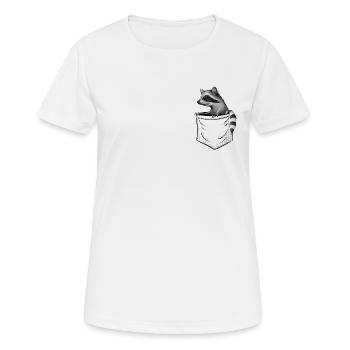 Petit raton laveur décontracté Raton laveur dans votre sac - T-shirt respirant Femme - blanc - Devant - AI Model Female 172 dark (172cm)