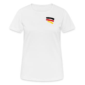 Deutschlandfahne - Style Streifen - Frauen T-Shirt atmungsaktiv - Weiß - Vorne - AI Model Female 172 dark (172cm)