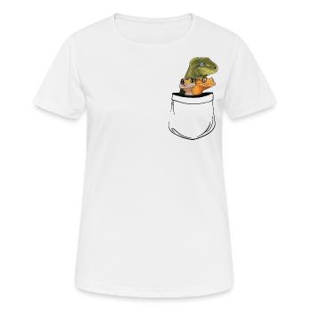 geckos de poche - T-shirt respirant Femme - blanc - Devant - AI Model Female 172 dark (172cm)
