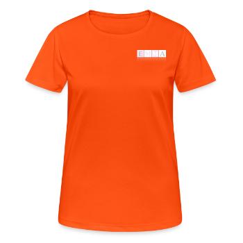 Emma - Frauen T-Shirt atmungsaktiv - Neonorange - Vorne - AI Model Female 172 dark (172cm)