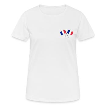 France French Crossed Flags Flags - Women's Breathable T-Shirt - white - Front - AI Model Female 172 dark (172cm)