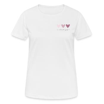 In love with myself - Rosa Herzen - Frauen T-Shirt atmungsaktiv - Weiß - Vorne - AI Model Female 172 dark (172cm)