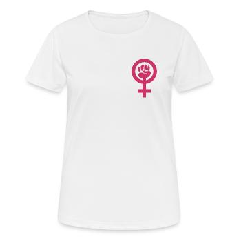 Feminism power - T-shirt respirant Femme - blanc - Devant - AI Model Female 172 dark (172cm)
