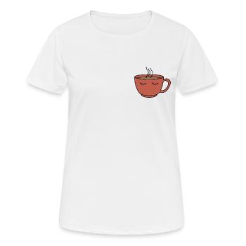 COFFE, S’IL VOUS PLAÎT - T-shirt respirant Femme - blanc - Devant - AI Model Female 172 dark (172cm)