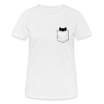Kitty Pocket - Women's Breathable T-Shirt - white - Front - AI Model Female 172 dark (172cm)